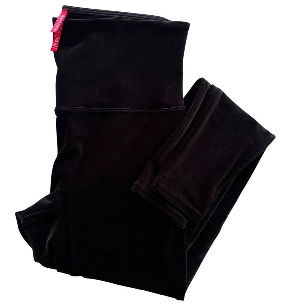 SPANX Women’s Sz XL Black Ready To Wow Velvet Leggings Shapewear Style 2070 Chic